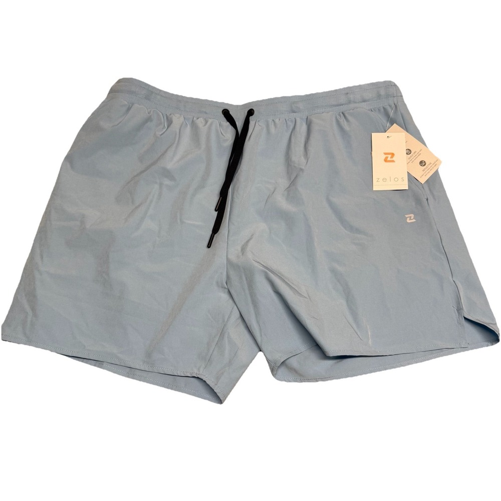 Zelos Blue Elastic Drawstring Quick Dry Athletic Shorts 5 Inseam Mens XL New NWT